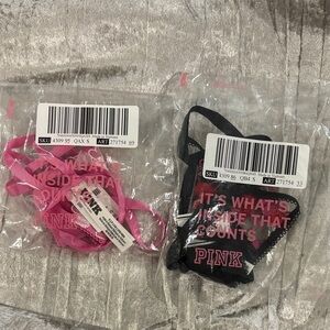 PINK Victoria's Secret Kids Triangle Briefs Set - Hot Pink & Black